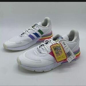 New Adidas Originals ZX 1K Boost Pride Shoes Sneakers (GW2418) - White Size 9